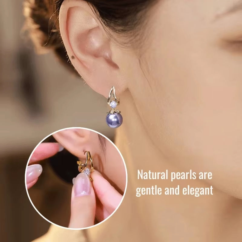 Pearl Earrings Copper Alloy Red Diamond Earrings Fashionable Temperament Earring Crystal Jewelry for Wemon Wedding Gift Party